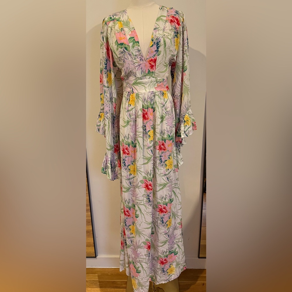 Indah Multicolor Floral Long Sleeve Dress